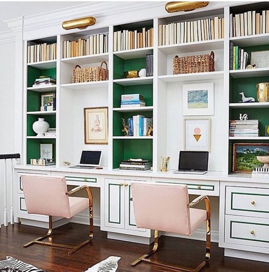 Small Office Design with Bookshelf