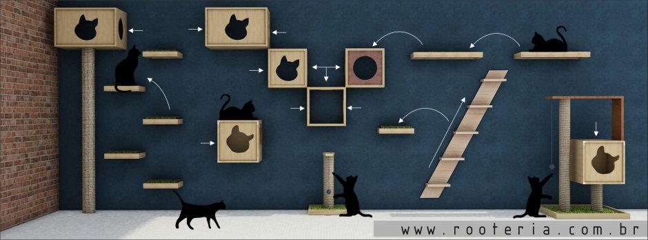 Лазелки для кошек на стену