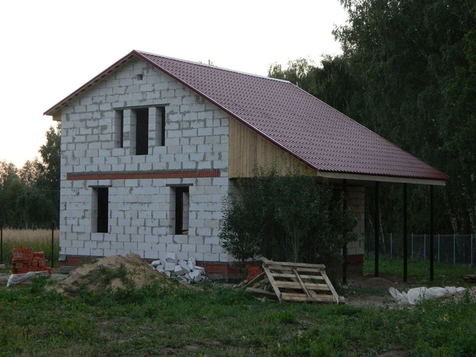 Дачный домик из блоков