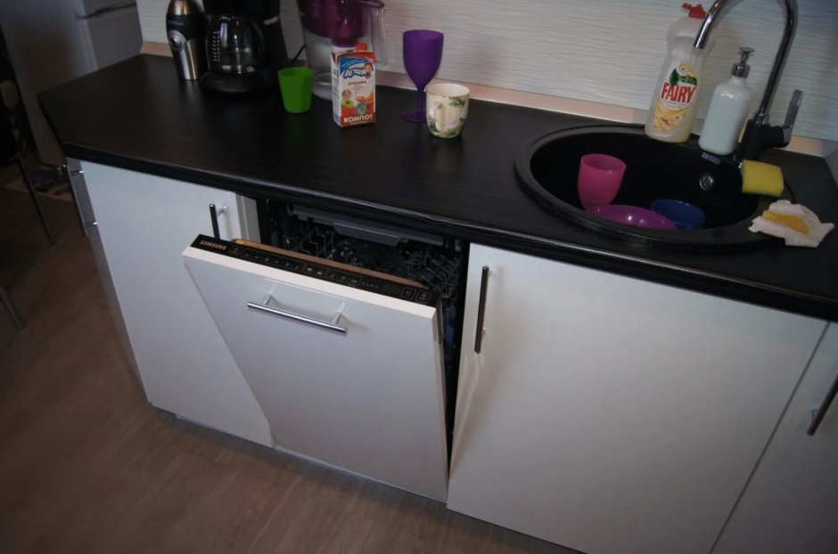 Встраиваемая посудомоечная машина на маленькой кухне