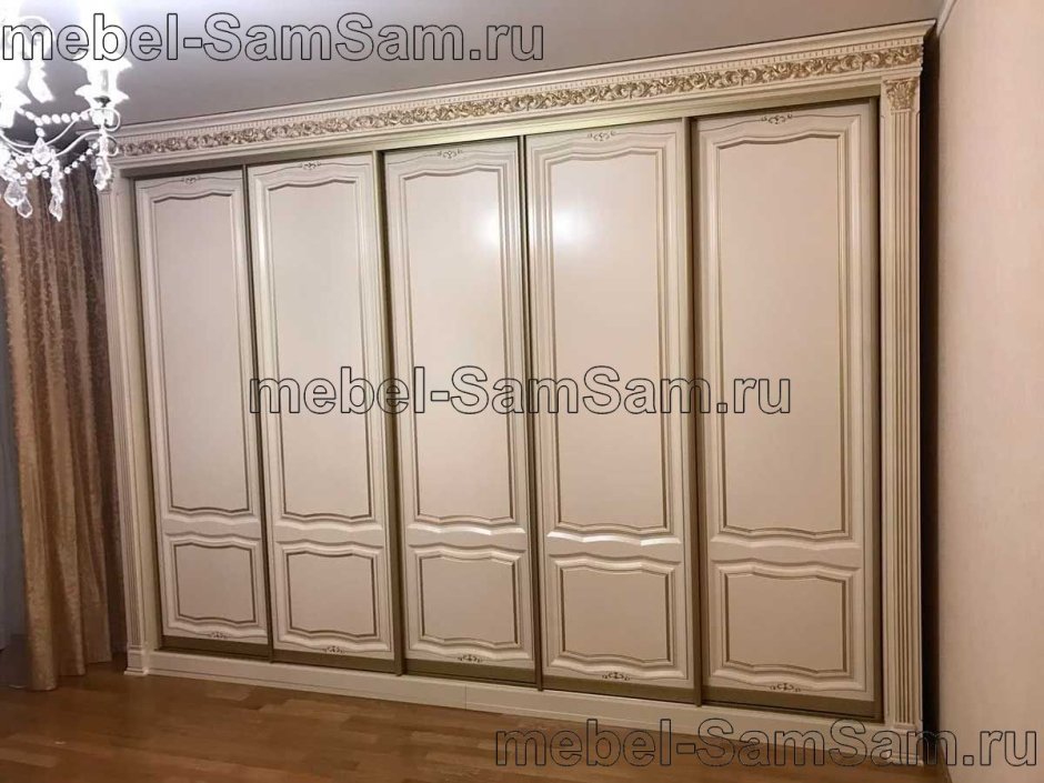Шкаф купе классика шестидверные патина