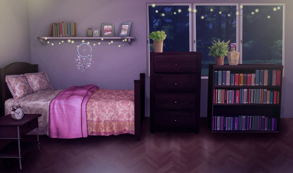 Фиолетовые кровати в гача лайф