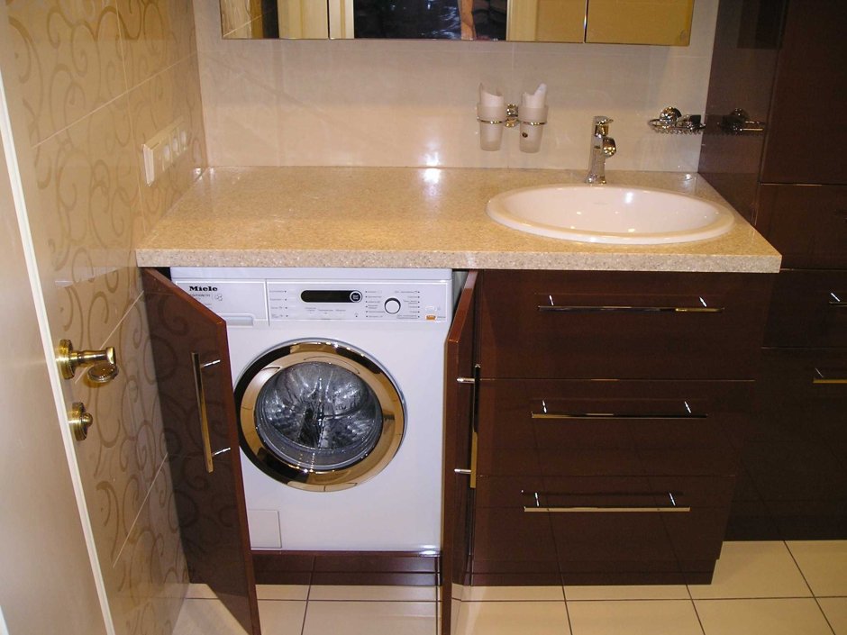 Ванная комната с стиральной машиной лофт