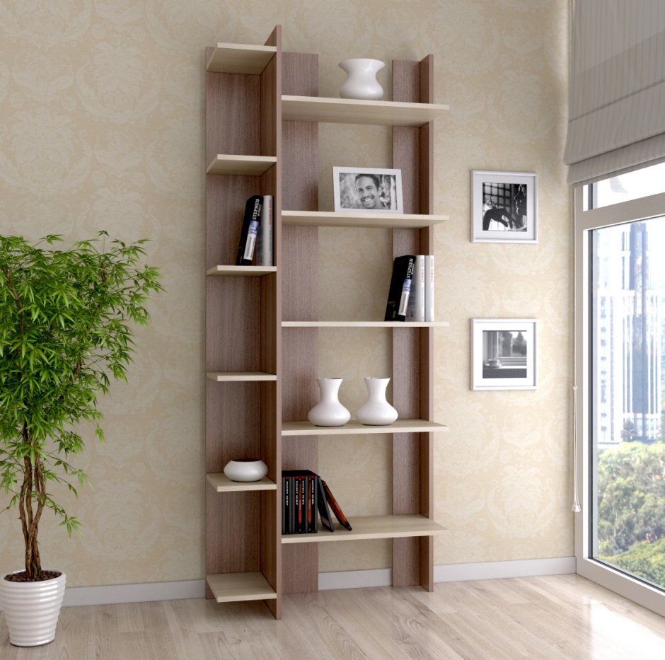 Необычные книжные полки в интерьере