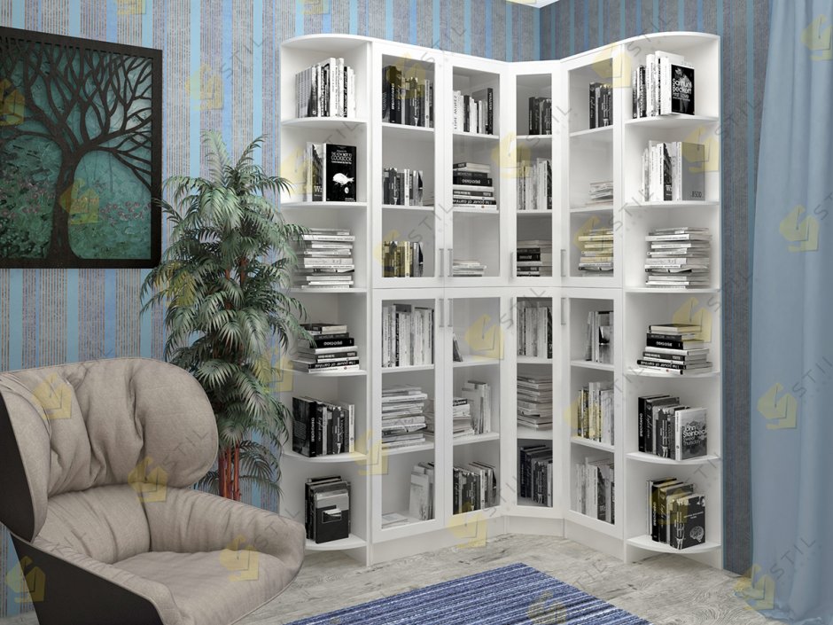 Угллововй книжный стилаж