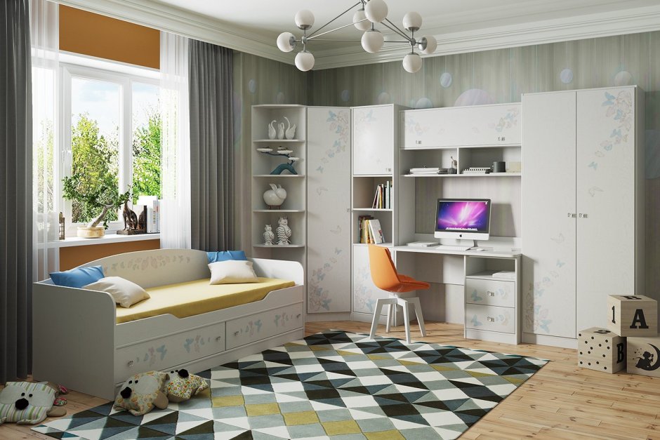 Кровать Аврора детская с сердечком