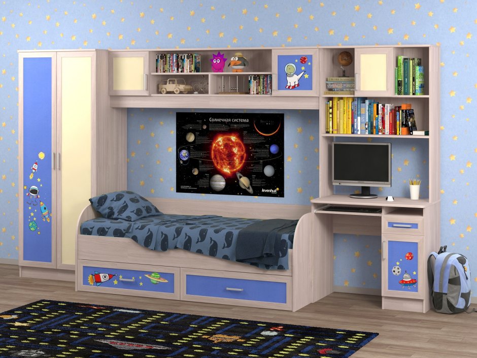 Спальня с мансардными окнами