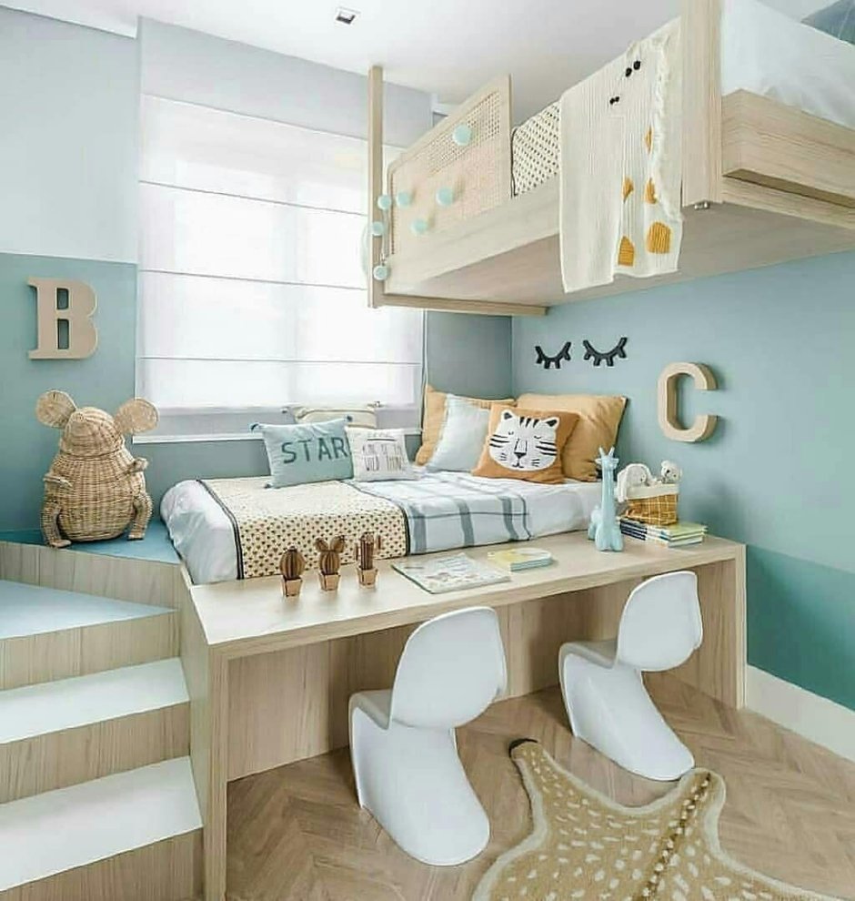 Интерьеры детских комнат для двоих детей