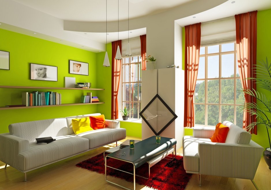 Сочетание мебели разных цветов в одной комнате