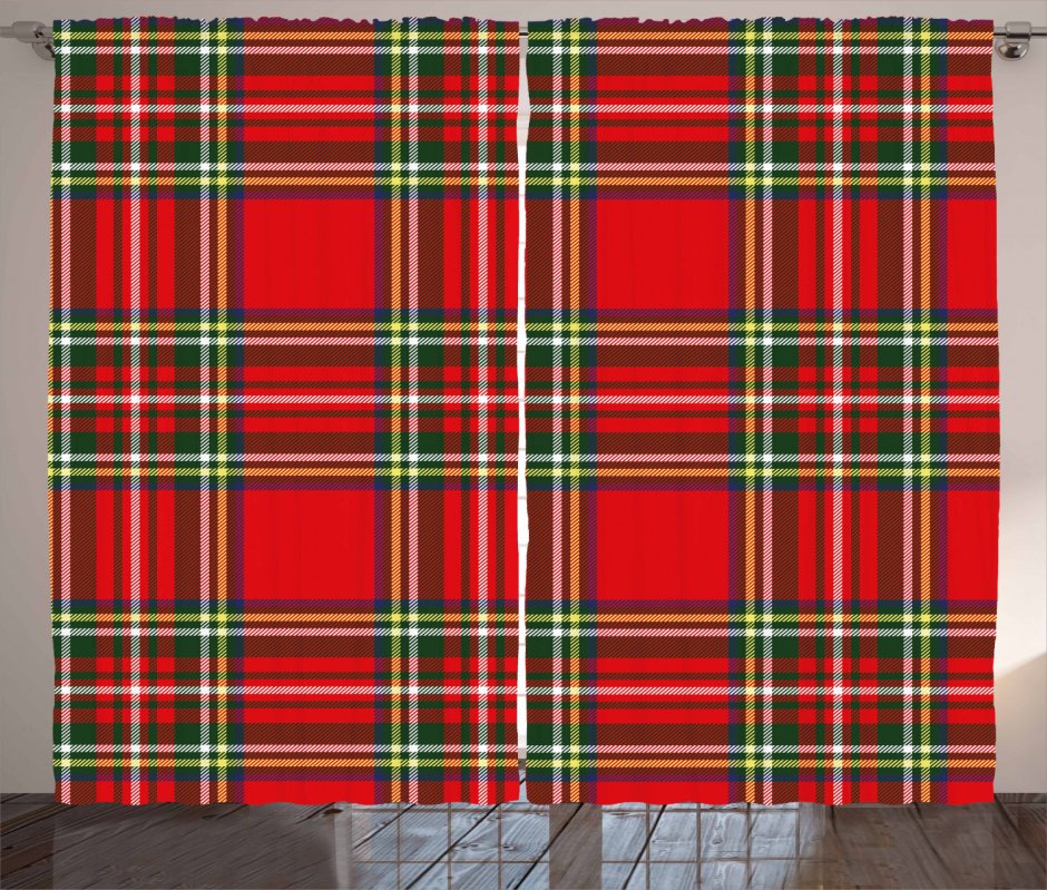 Ткань для штор шотландка
