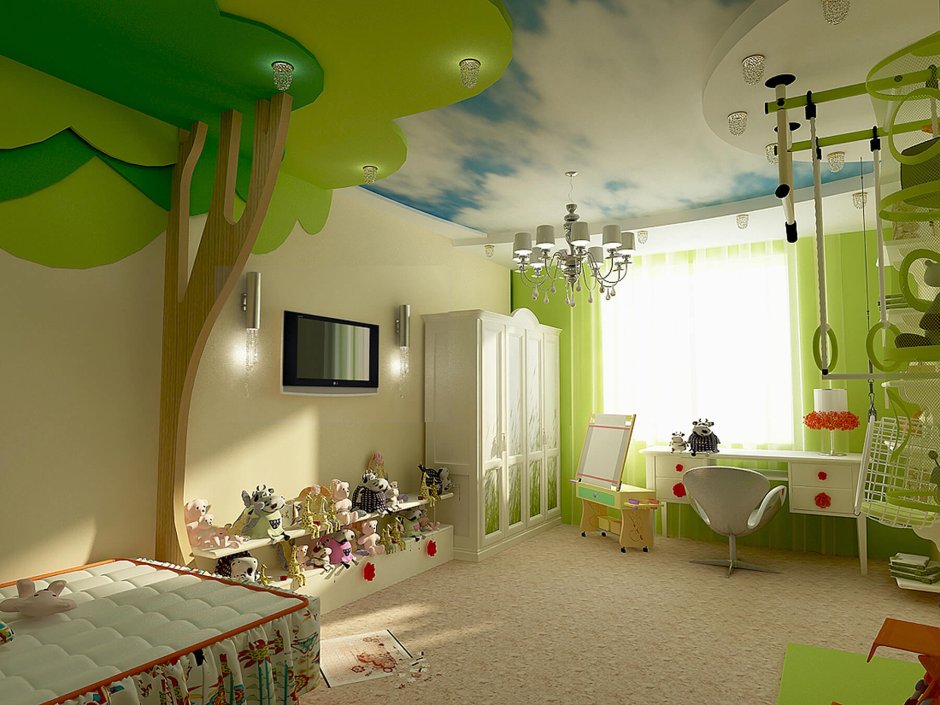 Потолок в детской спальне