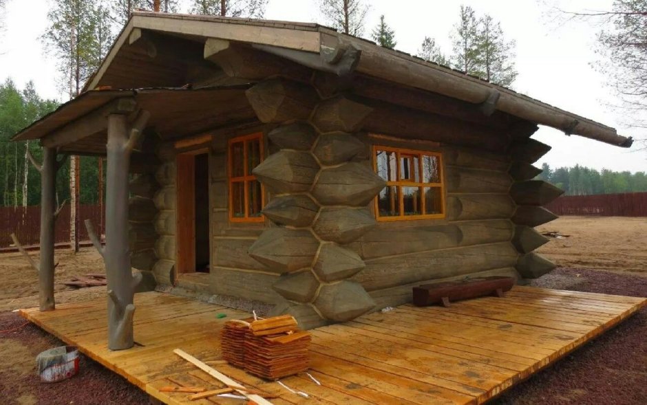 Необычные бани из бревна
