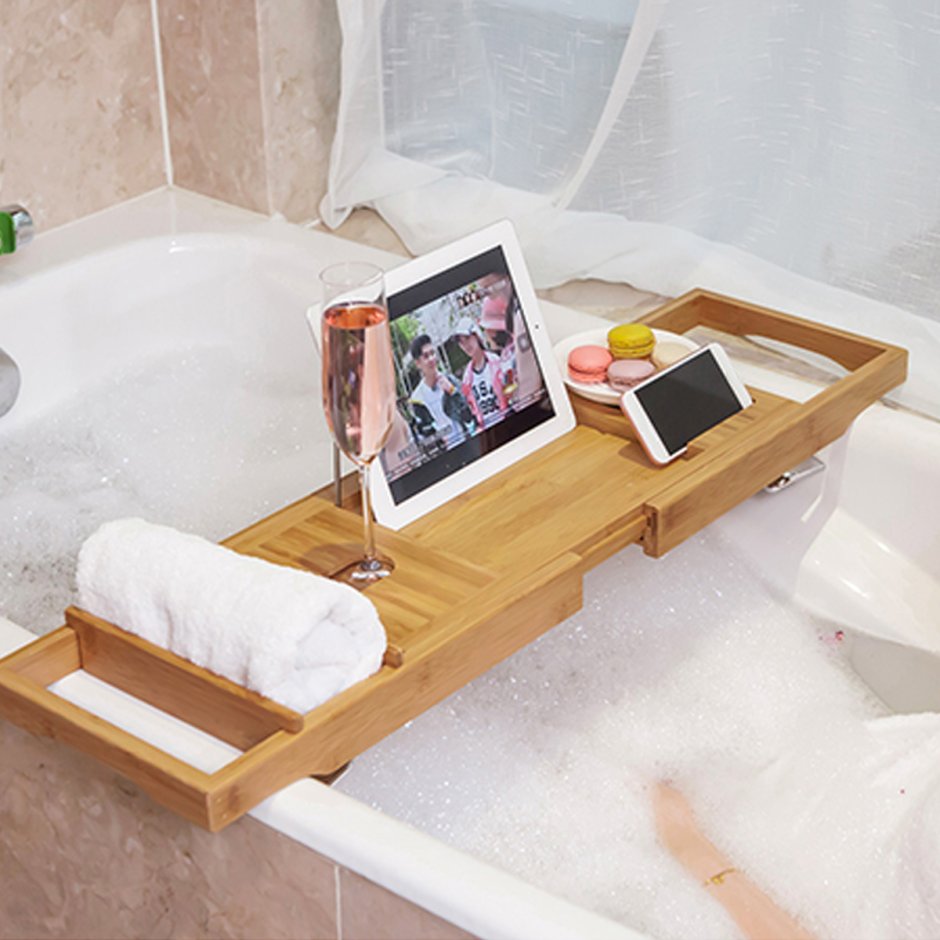 Bamboo Bathtub Caddy
