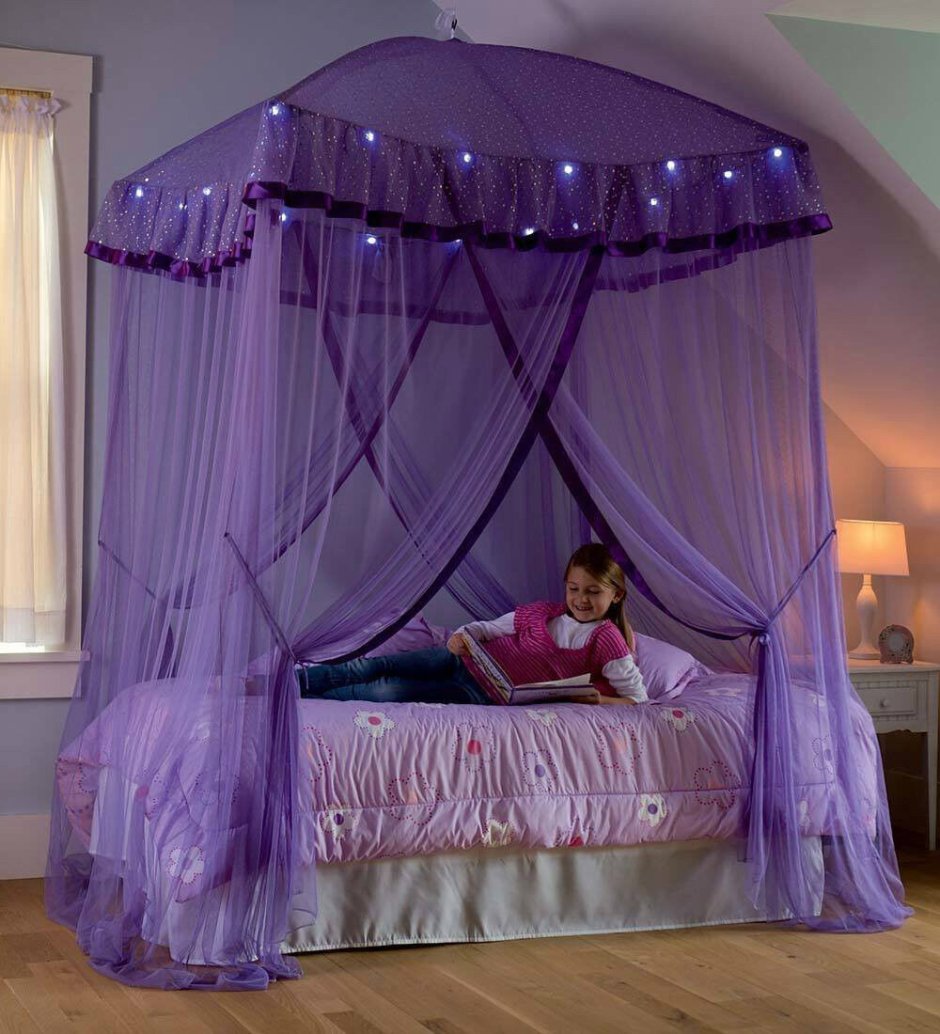 Детская комната для девочки кровать с балдахином