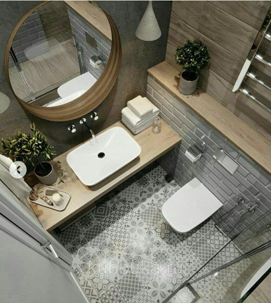 Интерьер маленькой ванной