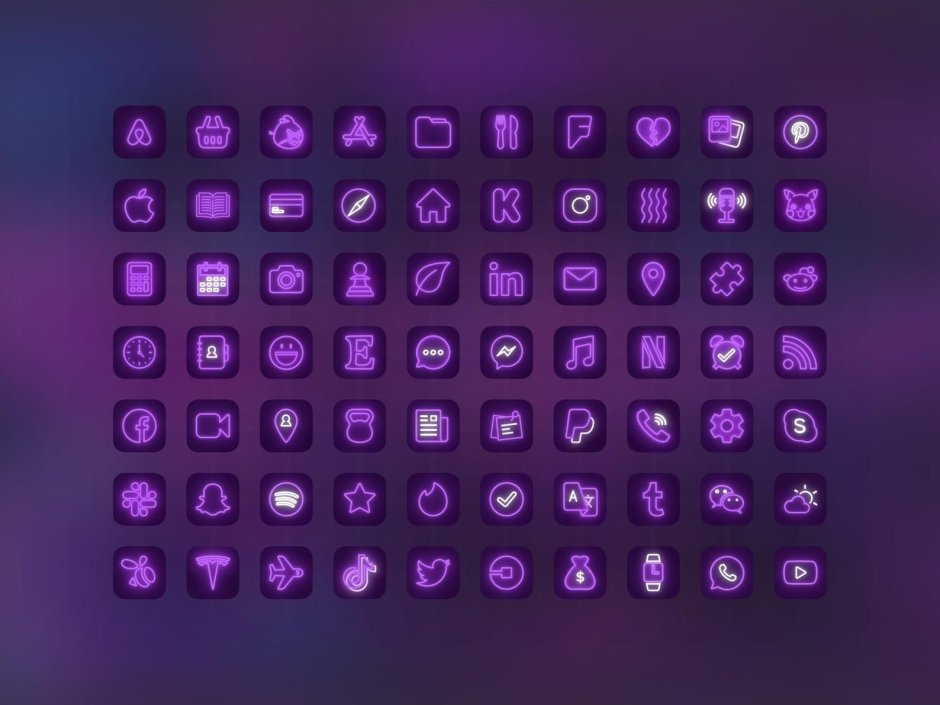 Иконки для приложений в фиолетовом цвете