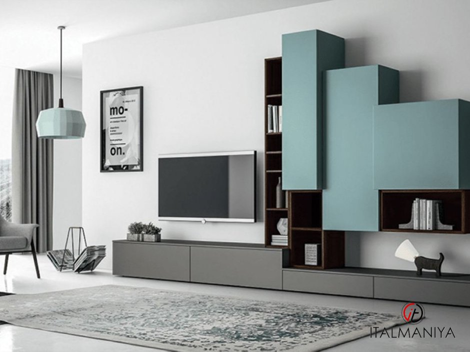 Стенка для гостиной зеленая