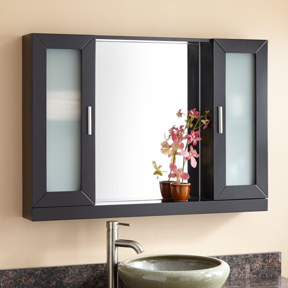 Шкафчик с зеркалом для ванной комнаты навесной