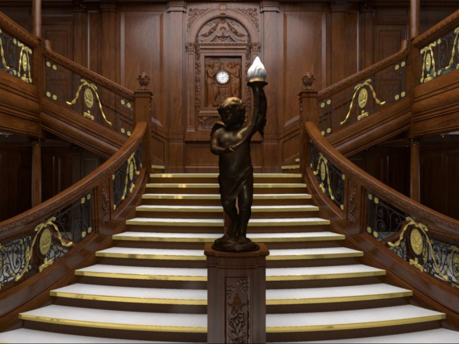 Парадная лестница в музее Титаника