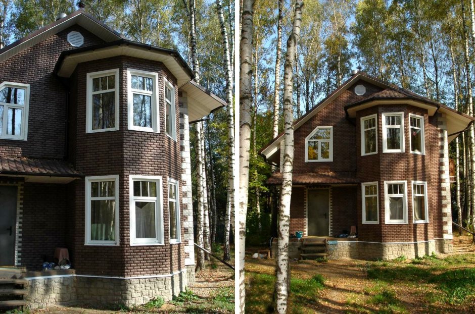 Дом из коричневого кирпича