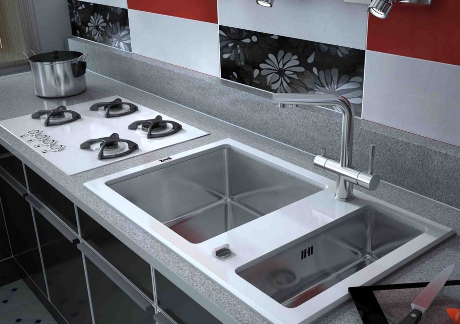 Врезная кухонная мойка Zorg inox gl-5061-White 61х50см нержавеющая сталь
