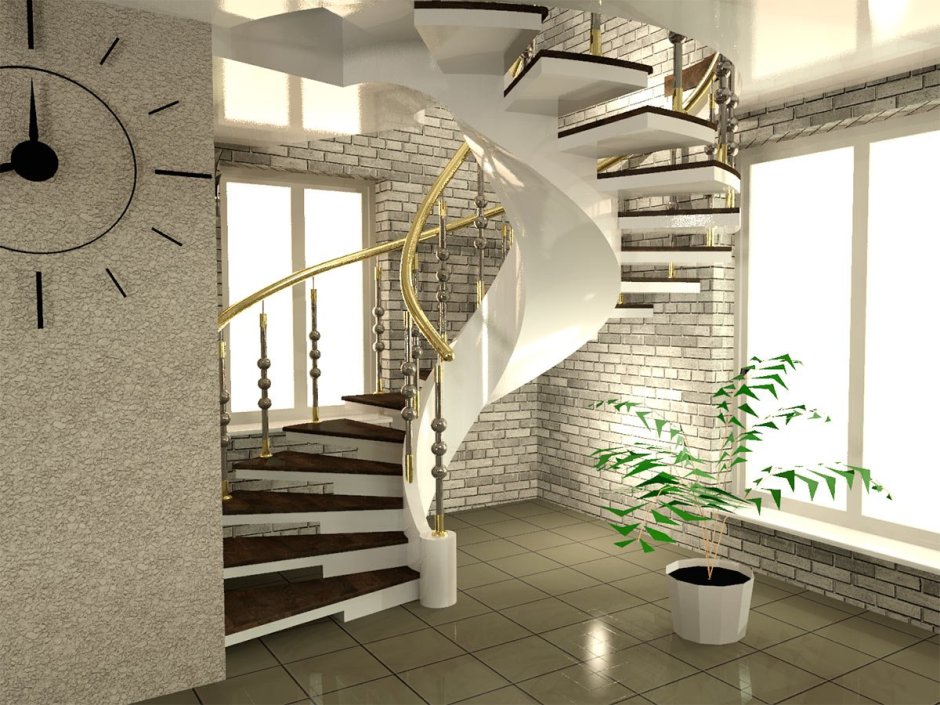 Одномаршевая лестница на 2 этаж