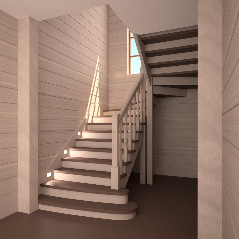 Лестница на монокосоуре лофт