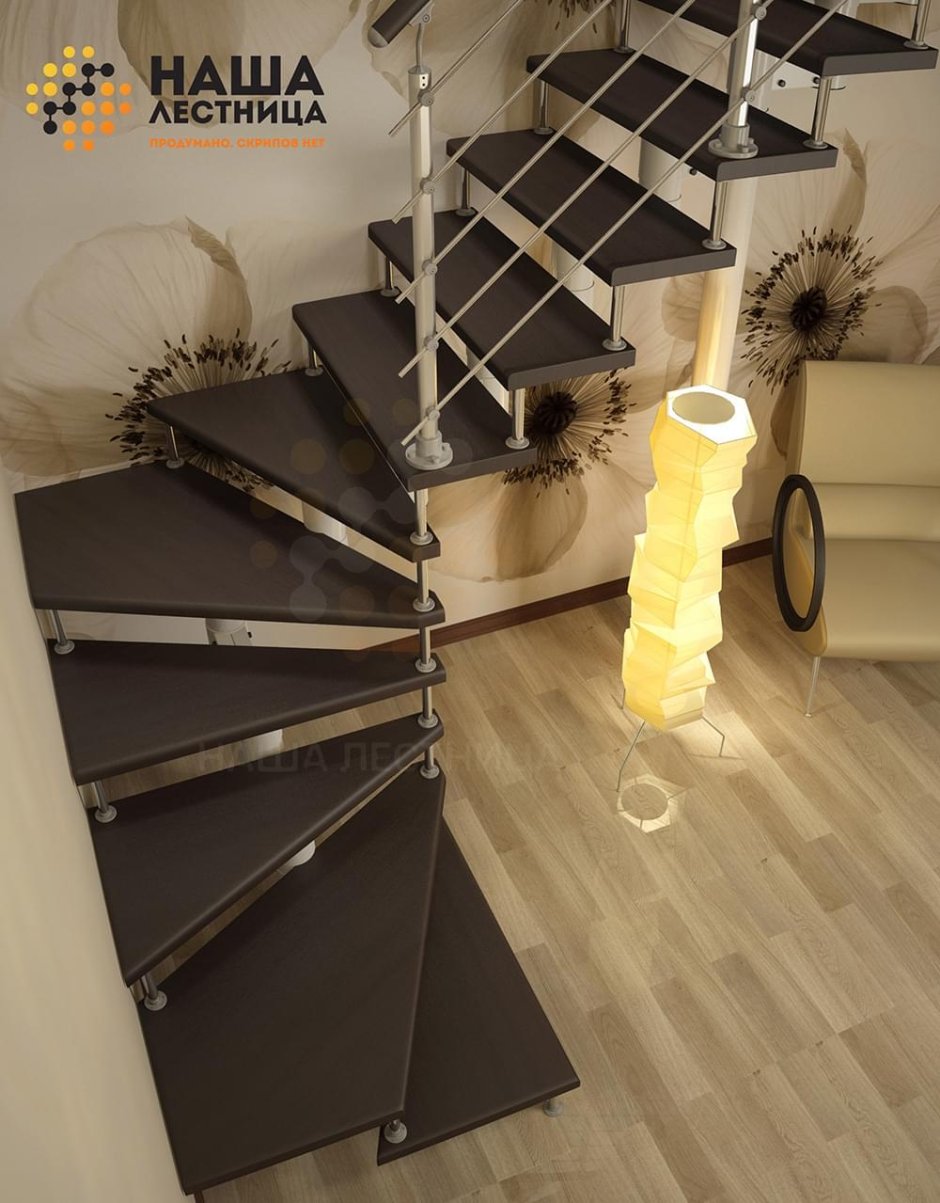 Кованые лестницы с забежными ступенями