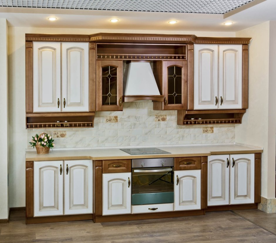 Кухня классика выбеленный дуб патина