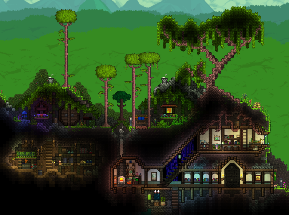 Terraria дом в джунглях