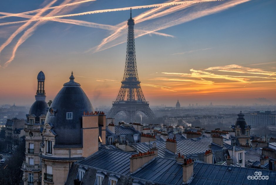 Париж Эйфелева башня крыши