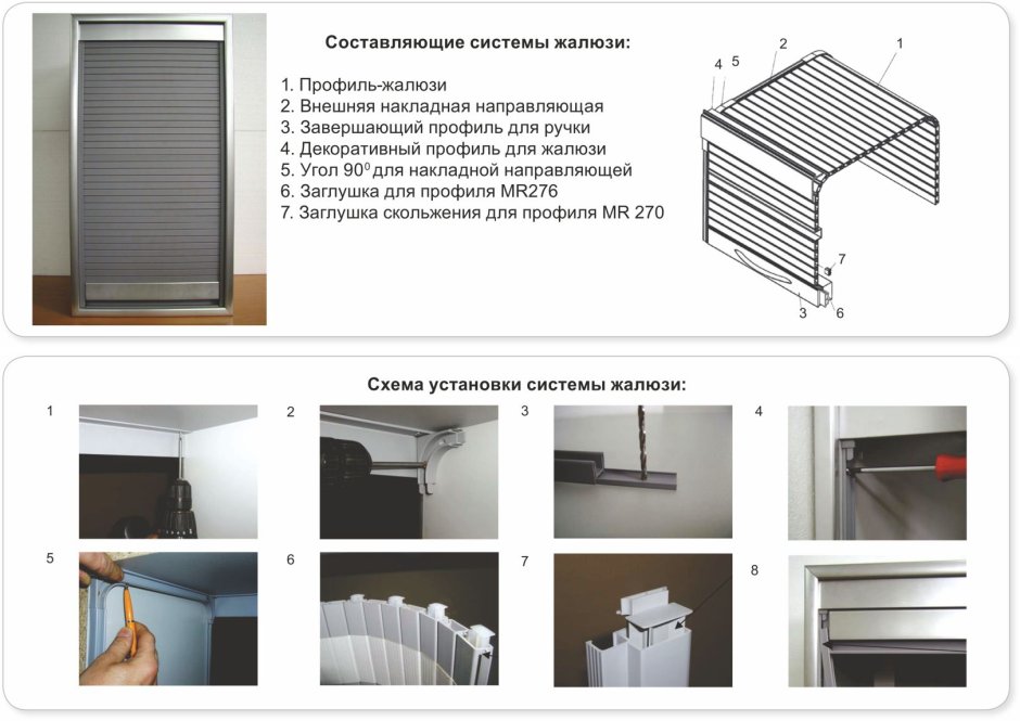 Мебельные жалюзи Рехау схема монтажа