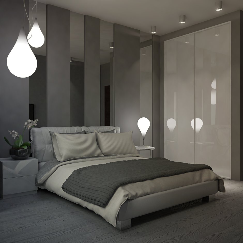 Подвесные светильники в спальне