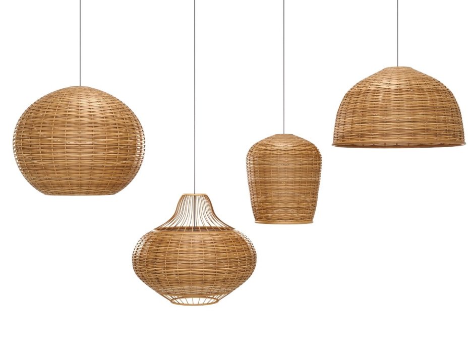 Подвесной светильник Round natural Rattan Lamp SKU:943119 Moycor