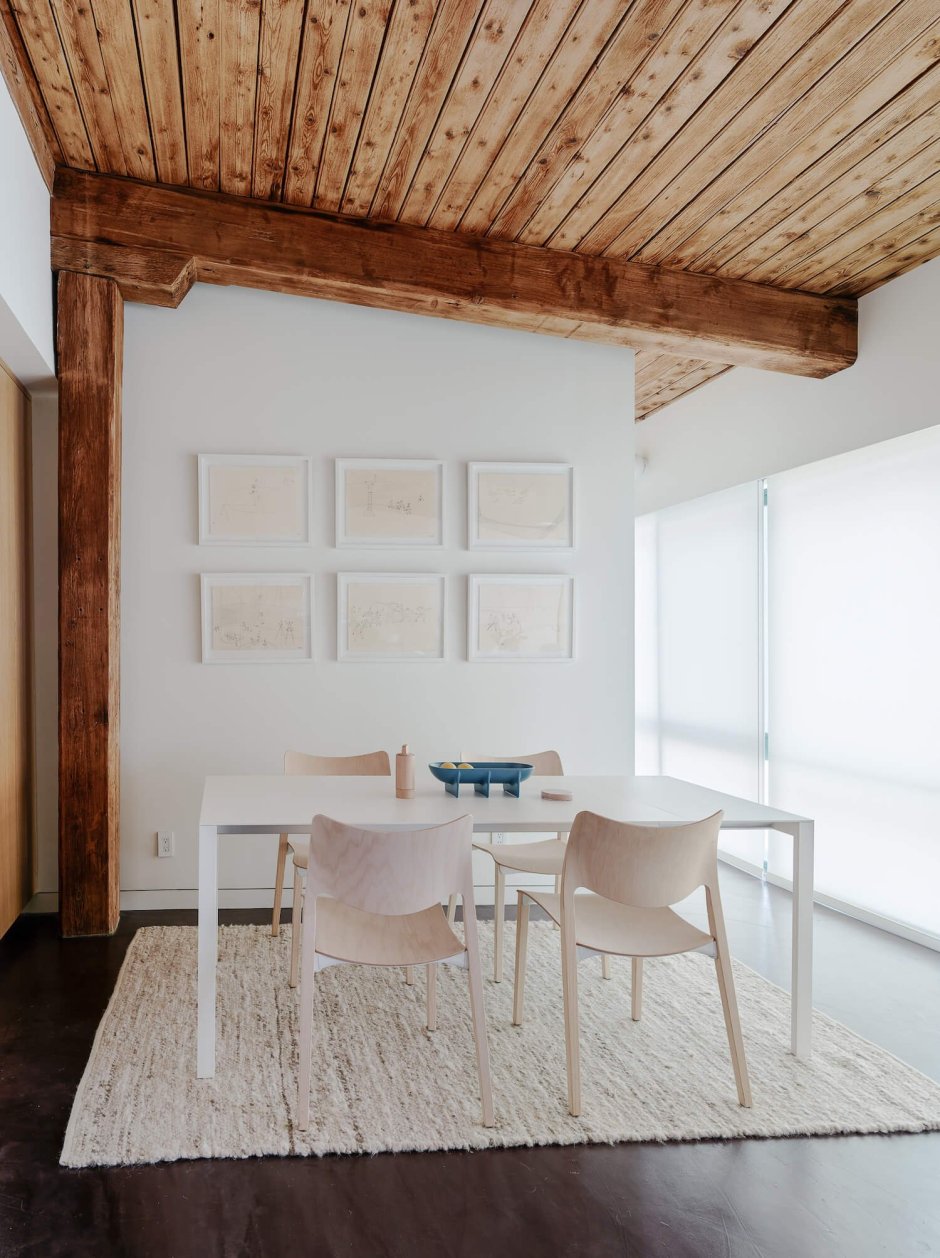 Потолок деревянный белый