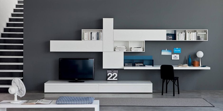 Стенка для гостиной с рабочим местом