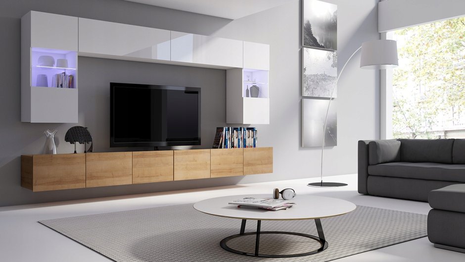 Стенка CALABRINI 3 современная мебель глянец