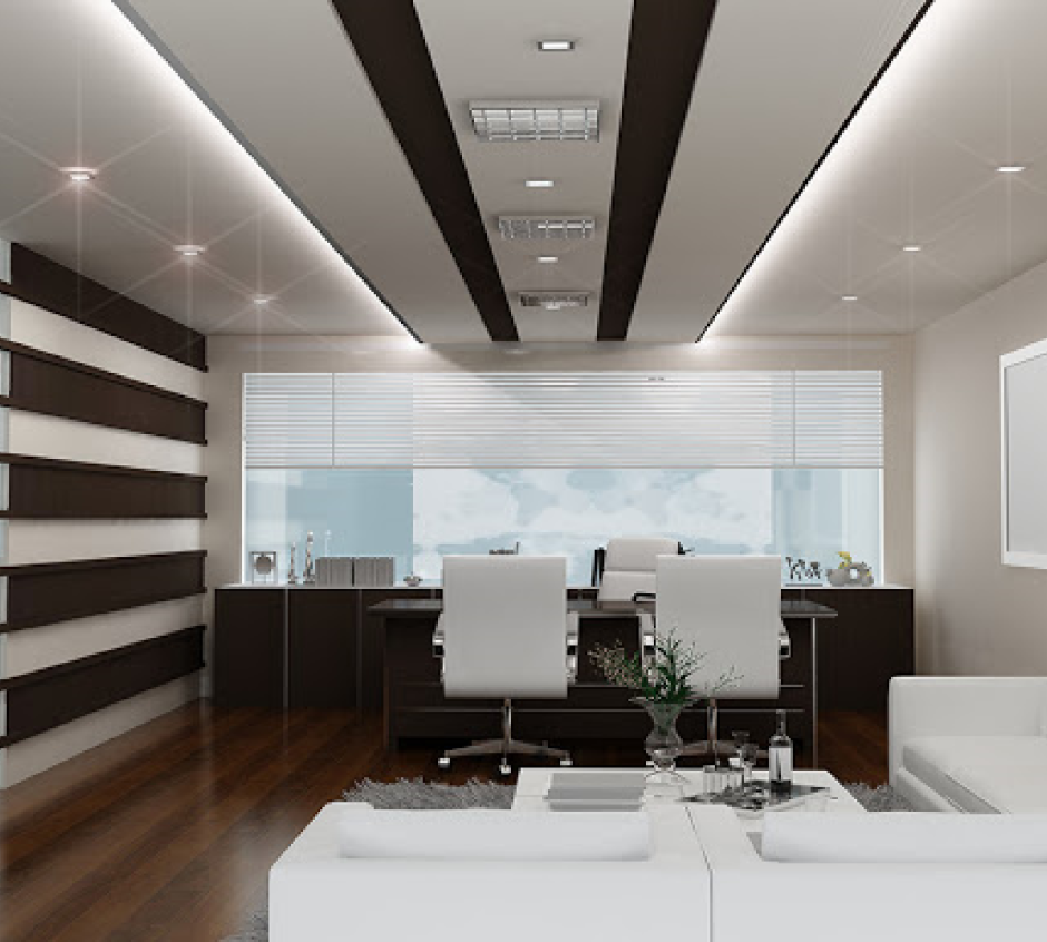 Подвесные дизайнерские потолки для кабинетов