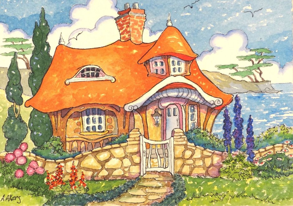 Сказочный домик иллюстрация