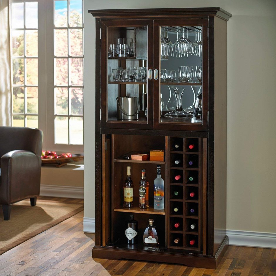 Versailles Mirrored Bar Cabinet винный шкаф