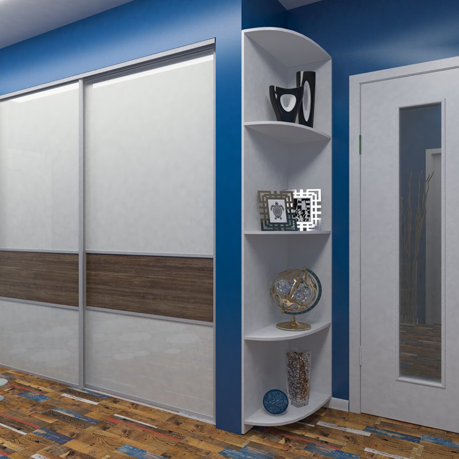 Шкаф купе с боковыми полками