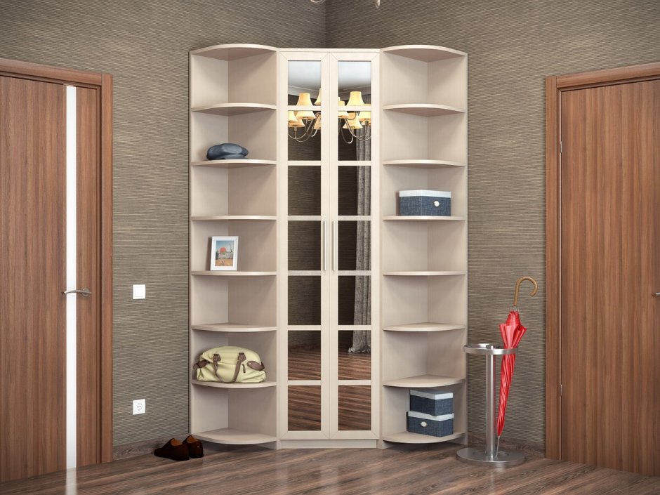 Шкаф-купе сбоку с батареей