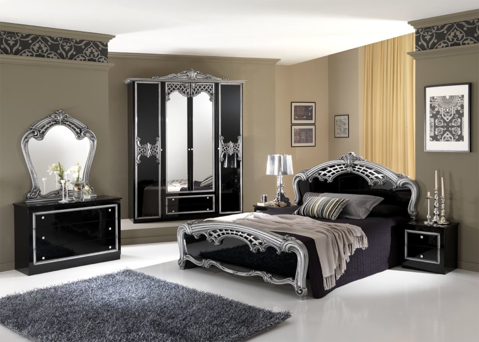 Спальня Ольга диа мебель чёрный цвет