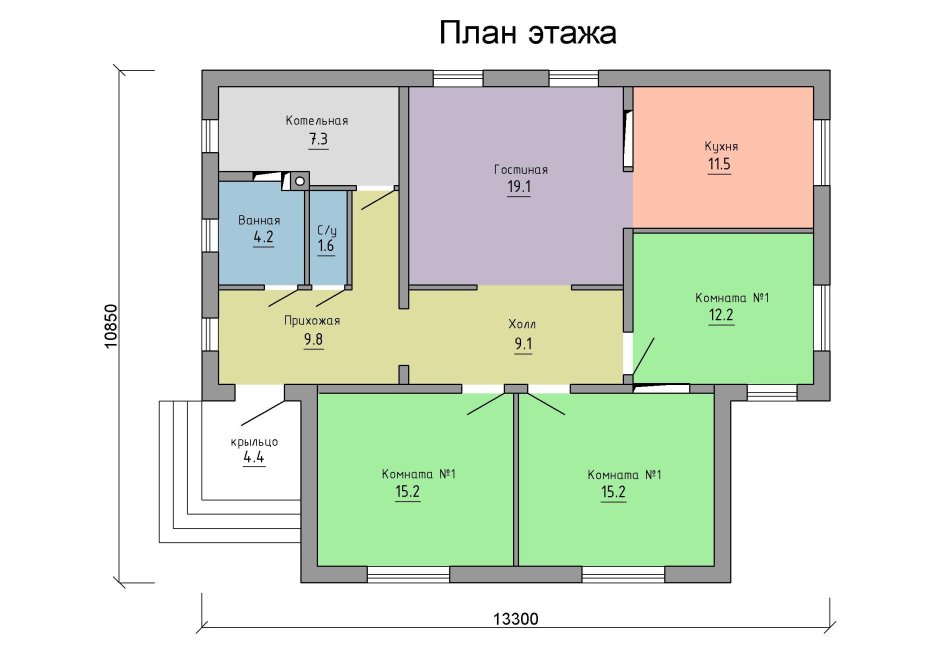 План дома с теплоблока