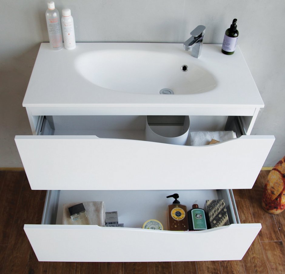 Тумба с раковиной BELBAGNO Luce 100 Bianco lucido