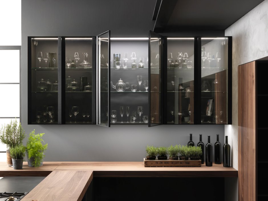 Стеклянные кухонные фасады