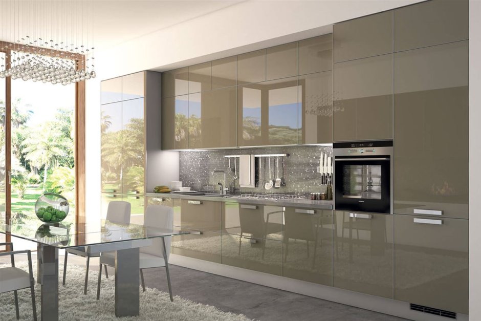 Стеклянные кухонные фасады