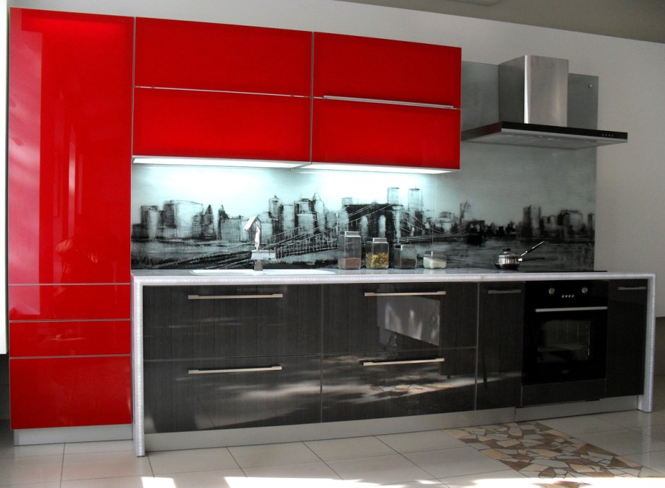 Фасады из стекла для кухни