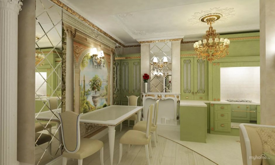 Зеленый в интерьере