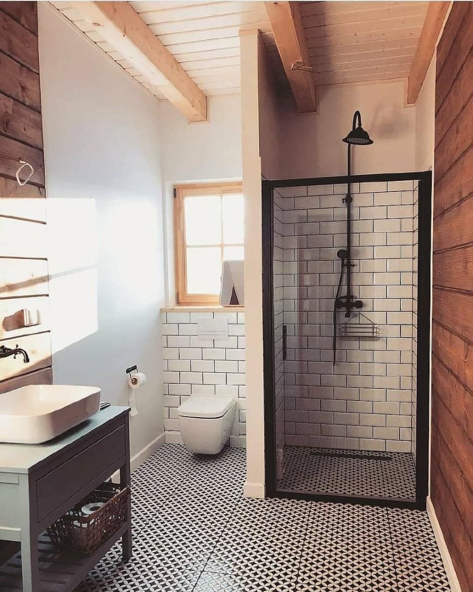 Ванна в стиле Сканди лофт